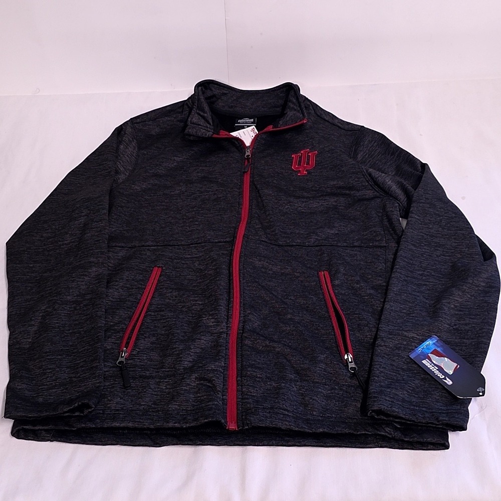Colosseum Indiana Hoosiers Jacket Mens Medium Black Heather Full Zip Fleece IU